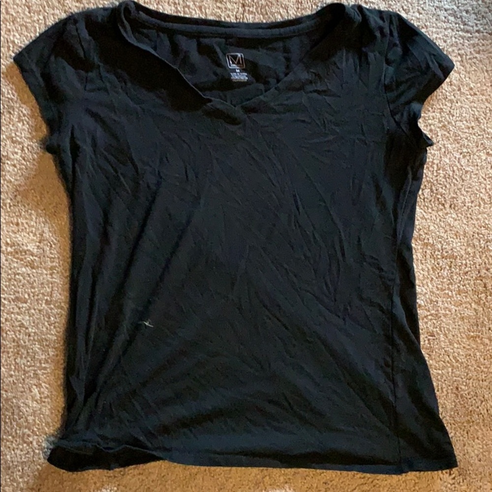 Black Massini V-Neck Tee